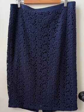 Nordstrom Classiques entier ~ Women's Navy Lace Pencil Skirt ~ Size 12